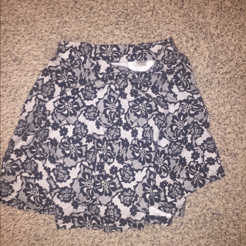 Floral Lace Patterned Skater Skirt